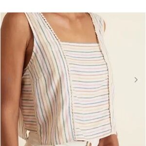 Marine Layer Stella Stripe Tank In Mini Multi Stripe Size XL